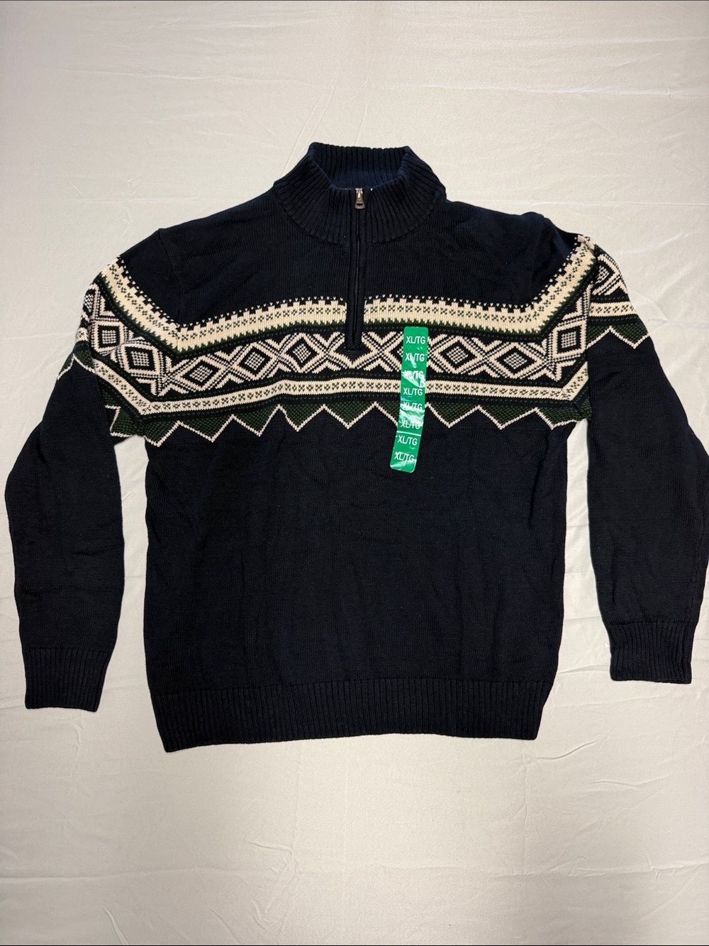 Men's Original Weatherproof Vintage Navy Quarter-Zip Sweater - Size XL / NWOT